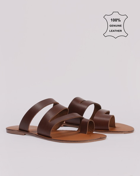 Buy Brown Flat Sandals for Women by Svrnaa Online