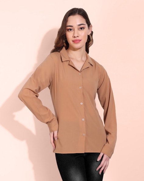 Comfy Flowy Pleated Long Shirt Dressy Long Sleeve Shirts Tunic Tops to Wear  with Leggings Plus Size Tops for Women Henley Solid White L - Walmart.com