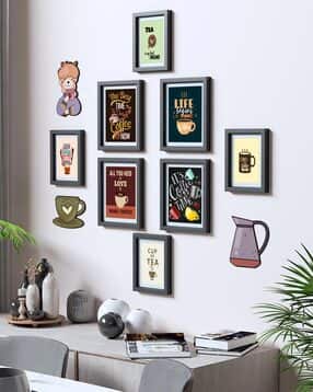 RANDOM Stylish collage Wall Photo Frame with Plaques  Set of 8 for home decor,bed room,living Room,office, Wall decoration for home - (Black)-image-7