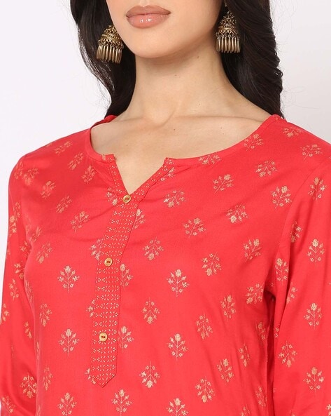 Red Printed Sweetheart Neck Kurta at Rs 999, Casual Women Kurtis in Patna