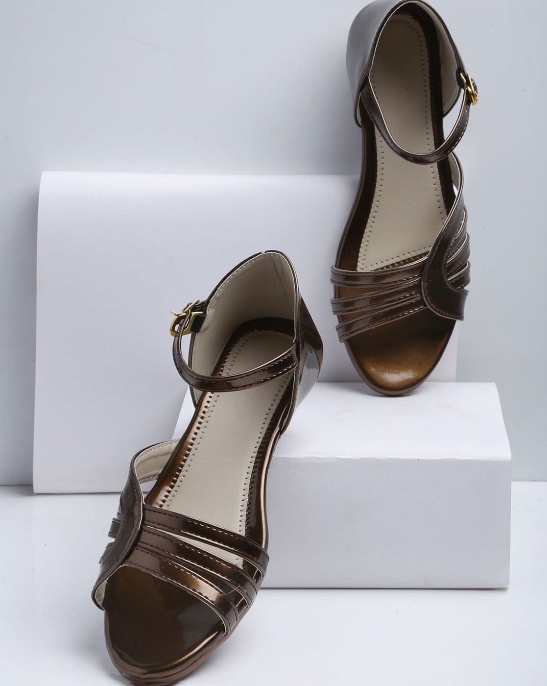 Copper Key Dainty Bow Metallic Leather Block Heel Dress Sandals | Dillard's