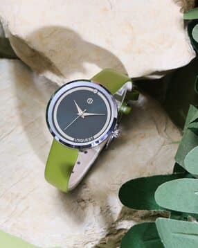 Green Dial Analogue Fashion Watch with Leather Strap For Women-image-48