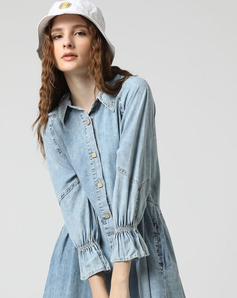 Denim Shirt Dress - Dark Wash - Hatley US