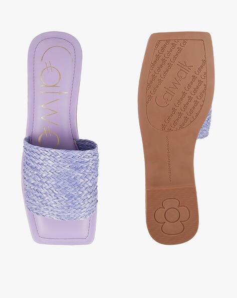 Flat Sandals Ladies Purple Slippers Flat Sandals Black Slipper For