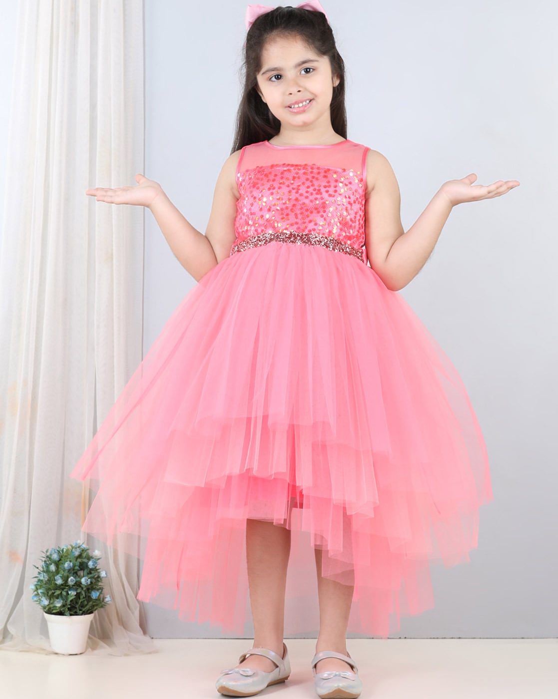 Girls Red Paithani Frock (Balloon Sleeve) With Golden Jacket at Rs 3499.00  | Mumbai| ID: 26746965762