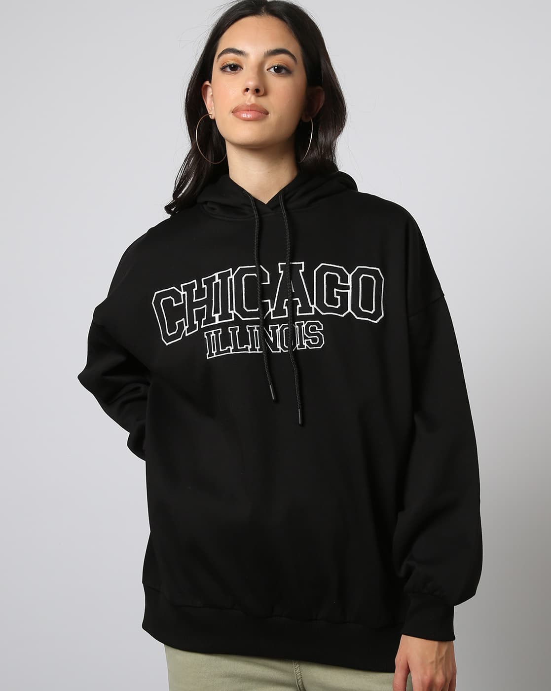 Buy Black Sweatshirt & Hoodies for Women by Outryt by AZORTE