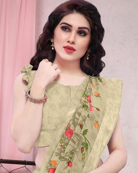 Fashion Cotton Women Printed Saree / Jaanvi Fashion