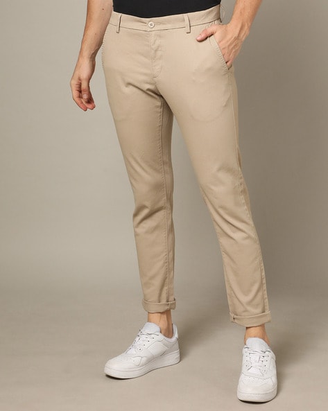 Buy U.S. POLO ASSN. Olive Green Denver Slim Fit Cotton Stretch Textured  Signature Chinos online