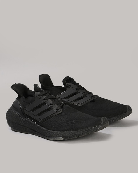 Adidas ultra boost shop triple black no laces