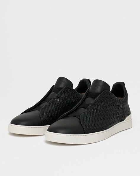 Zegna pelle discount tessuta sneakers