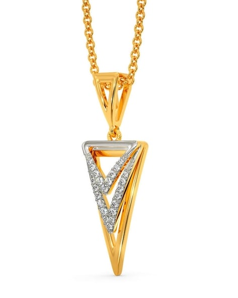 SB-4011DWK4WXA11-3 - 14k Gold Diamond Triangle Pendant – H.L...