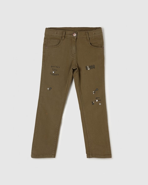 Buy Olive Trousers & Pants for Girls by MAX Online