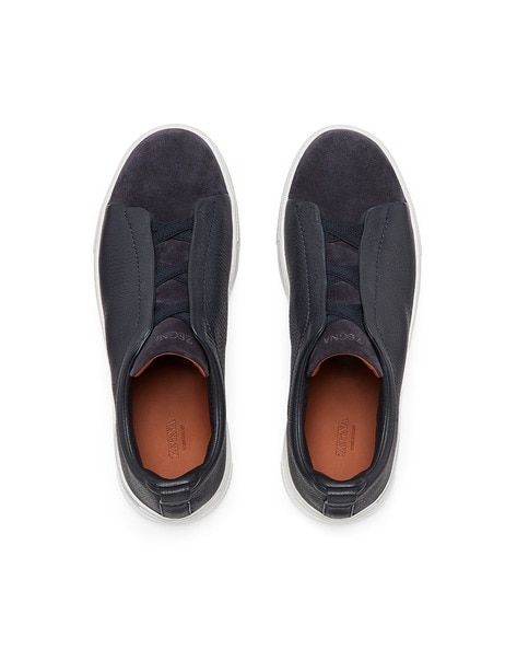 Zegna sport discount navy leather sneakers