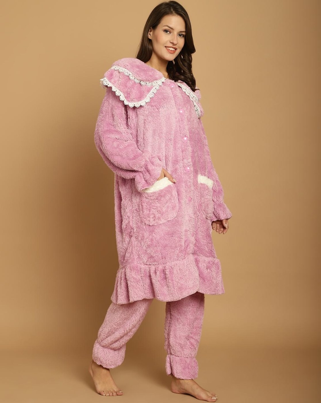 fcity.in - Women Combo Nightdress Velvet Warm Fabric Women Maxi Woolen