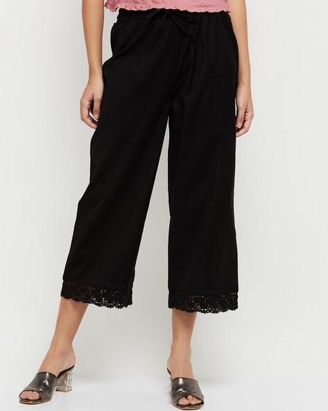 Ada Black Lace Overlay Flared Pants – Club L London - USA