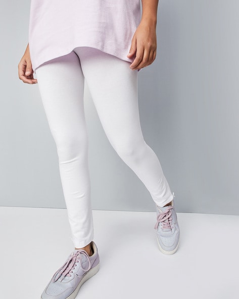 Go Colors Women White Solid Ankle-Length Leggings Price in India, Full  Specifications & Offers | DTashion.com