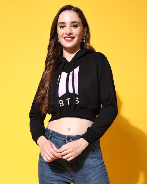 Graphic hotsell crop hoodie