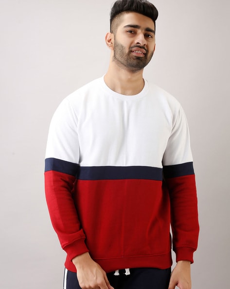 Colour block hotsell sweatshirt mens