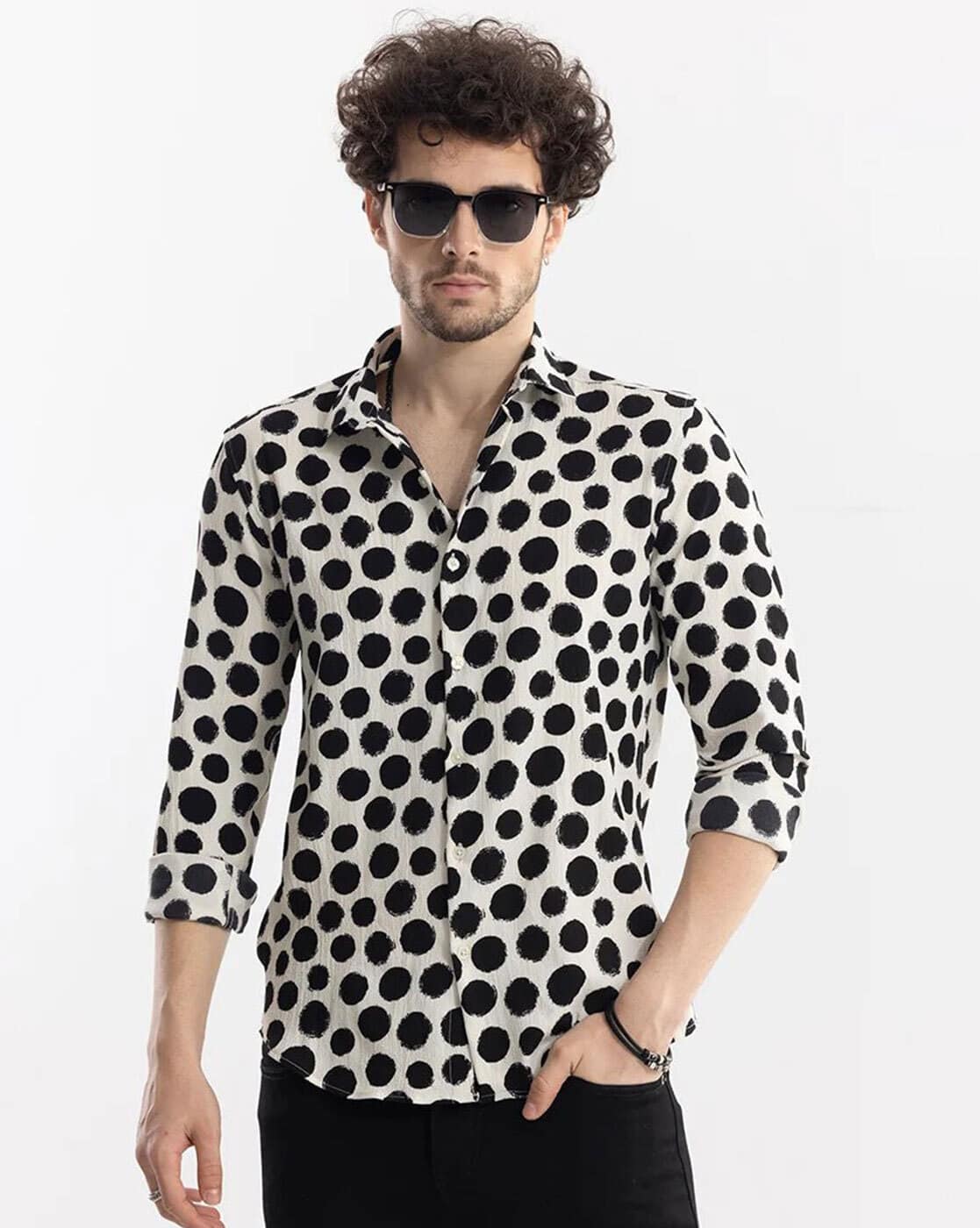 black and white polka dot peplum top