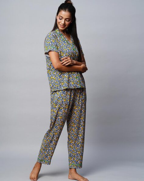 Shirt pyjama set online womens