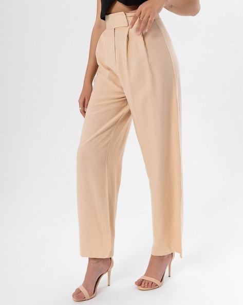 Buy HIGH-RISE WIDE-PLEAT STRAIGHT TROUSER for Women Online in India