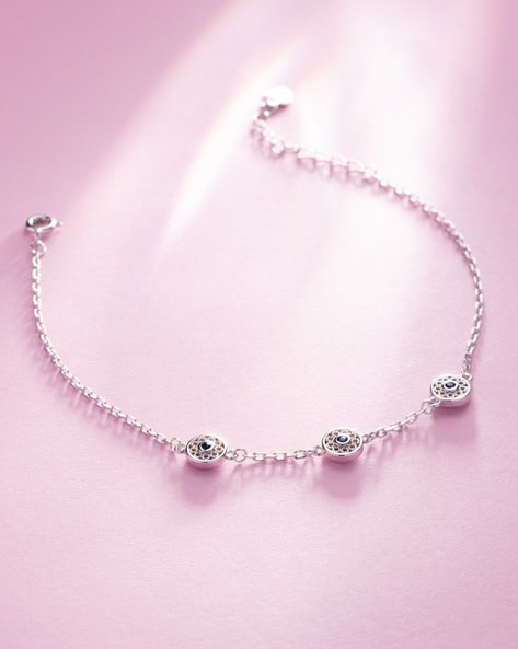 Silver Bracelet With Start Charms