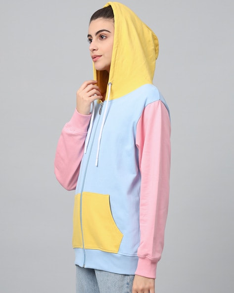 Uo pastel clearance colour block hoodie