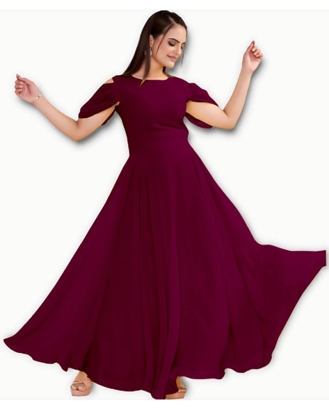 Purple color Indo Western Gown – Panache Haute Couture