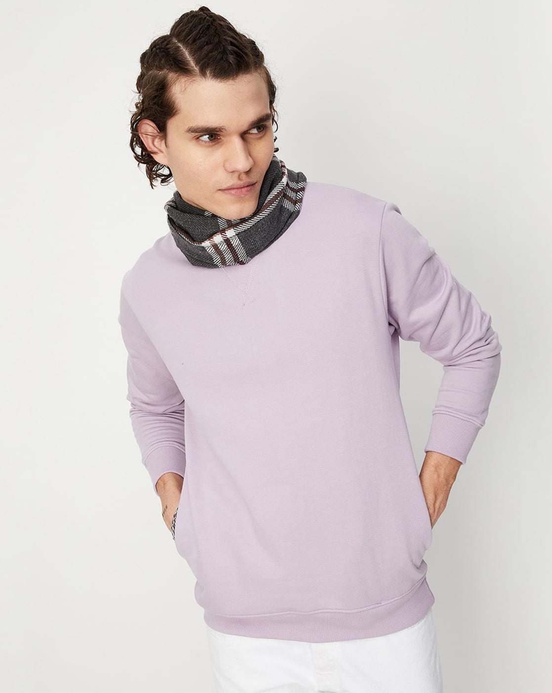 Buy Lavender Sweatshirt Hoodies for Men by MAX Online