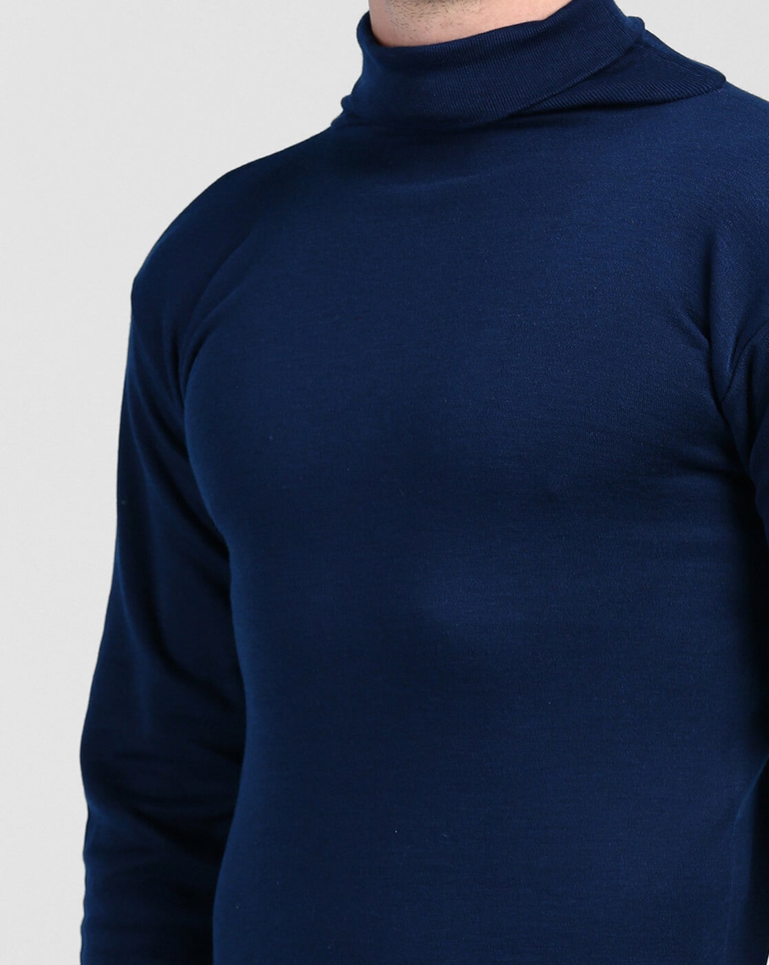 Navy Blue Woolen Rupa High Neck Thermal Wear, Unisex at best price
