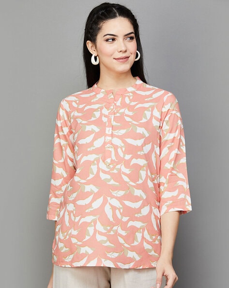 Buy Peach Kurtis Tunics for Women by MELANGE BY LIFESTYLE Online