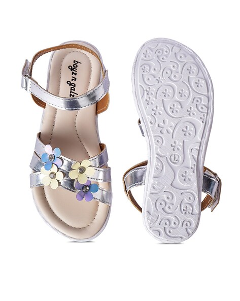 Girls Ankle-Strap Flat Sandals with Velcro Fastening