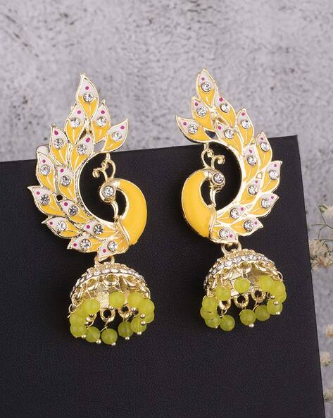 Buy Peacock Earrings | 92.5 Gold Plated Silver Oxidised Earrings  Collections Online – The Amethyst Store