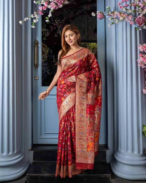 Buy Yellow Sarees for Women by Shree Silk Mills Online | Ajio.com