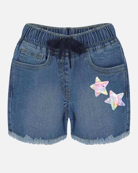 Buy Blue Shorts & 3/4ths for Girls by Kiddopanti Online