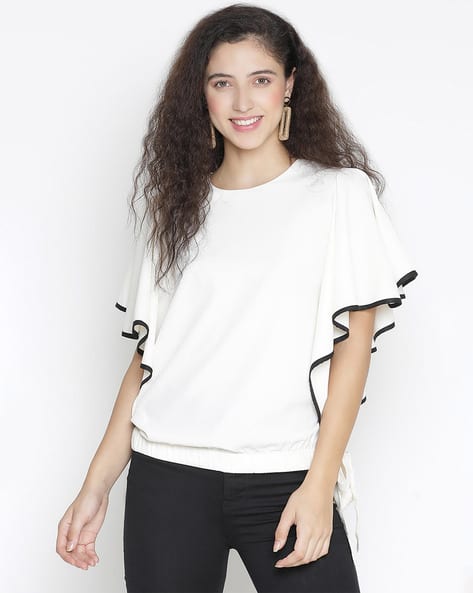 Draax Fashions Women Slim Fit Top with Butterfly Sleeves