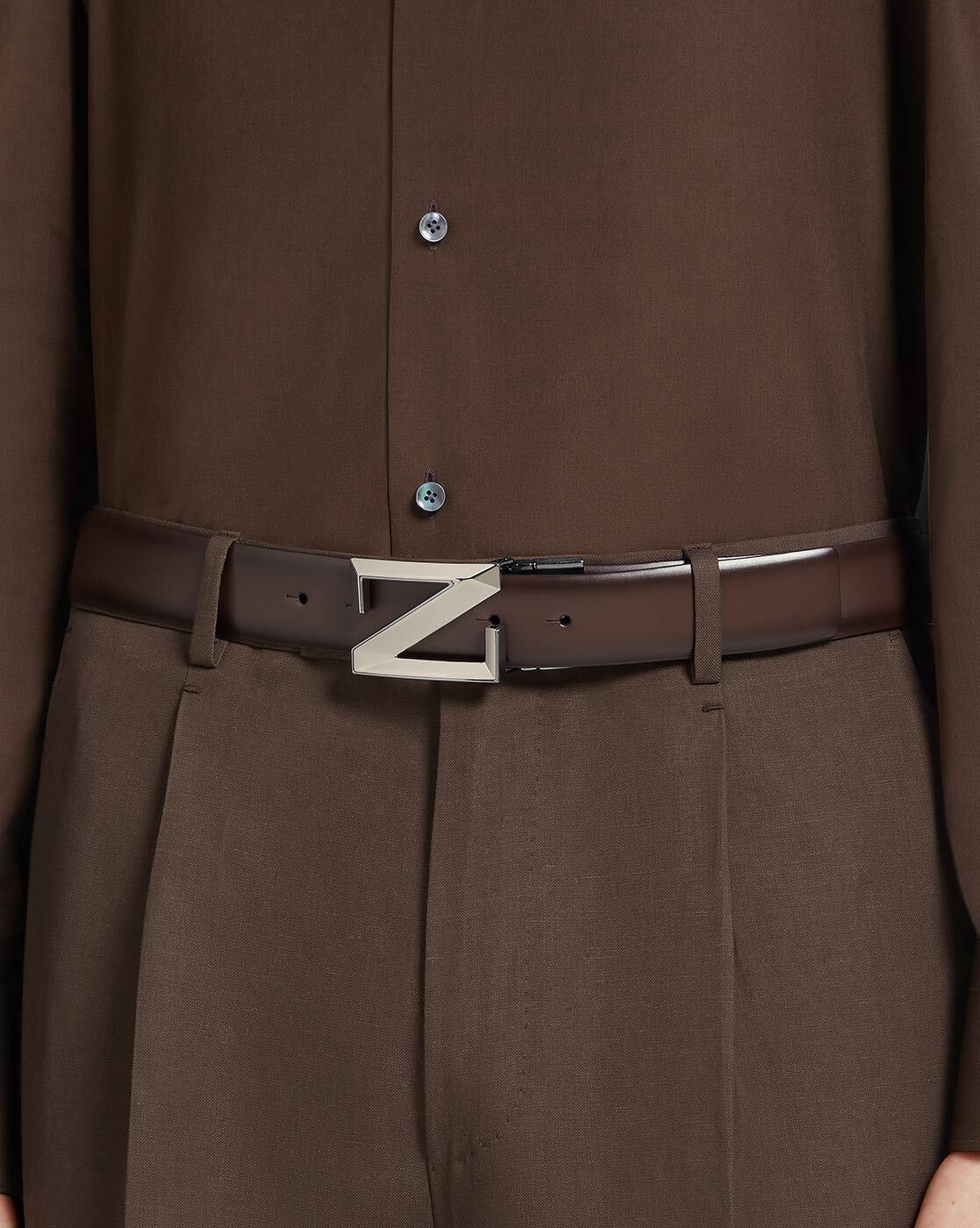 Zegna red discount leather belt