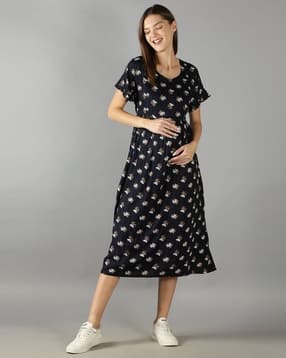 nightspree Floral Print Fit and Flare Dress-picture-42