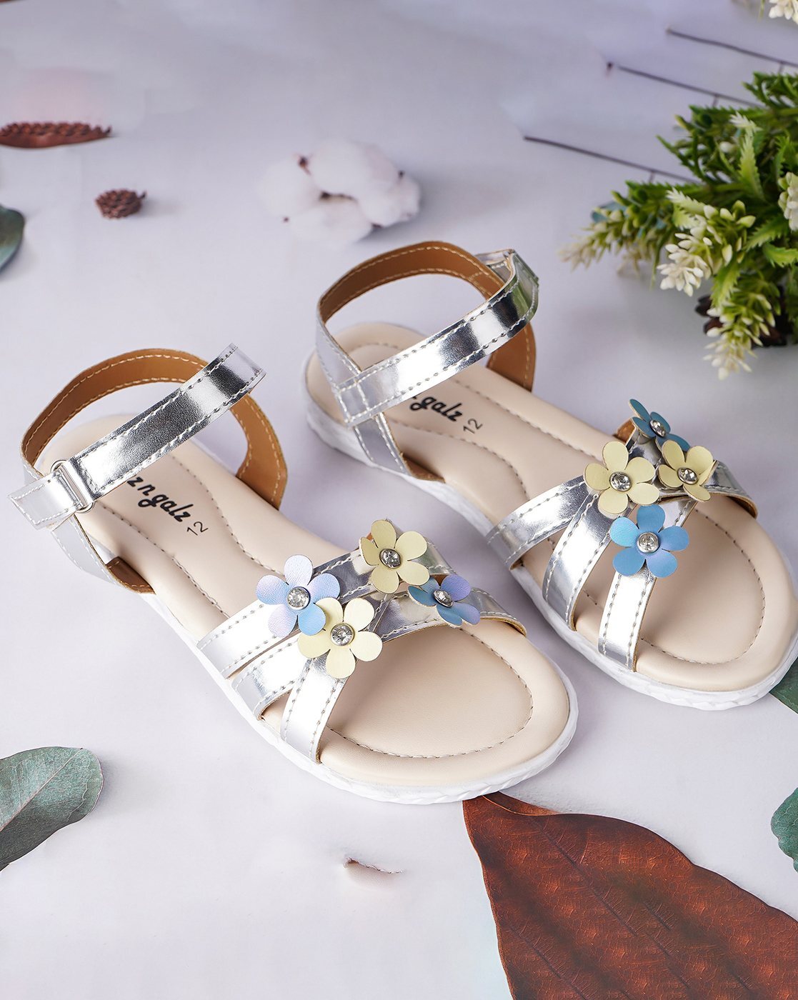 Buy ALL THAT GLITTER SILVER FLAT SANDALS for Women Online in India