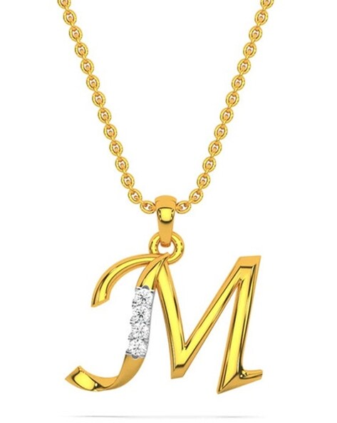 Diamond M Initial necklace - Richards Gems and Jewelry