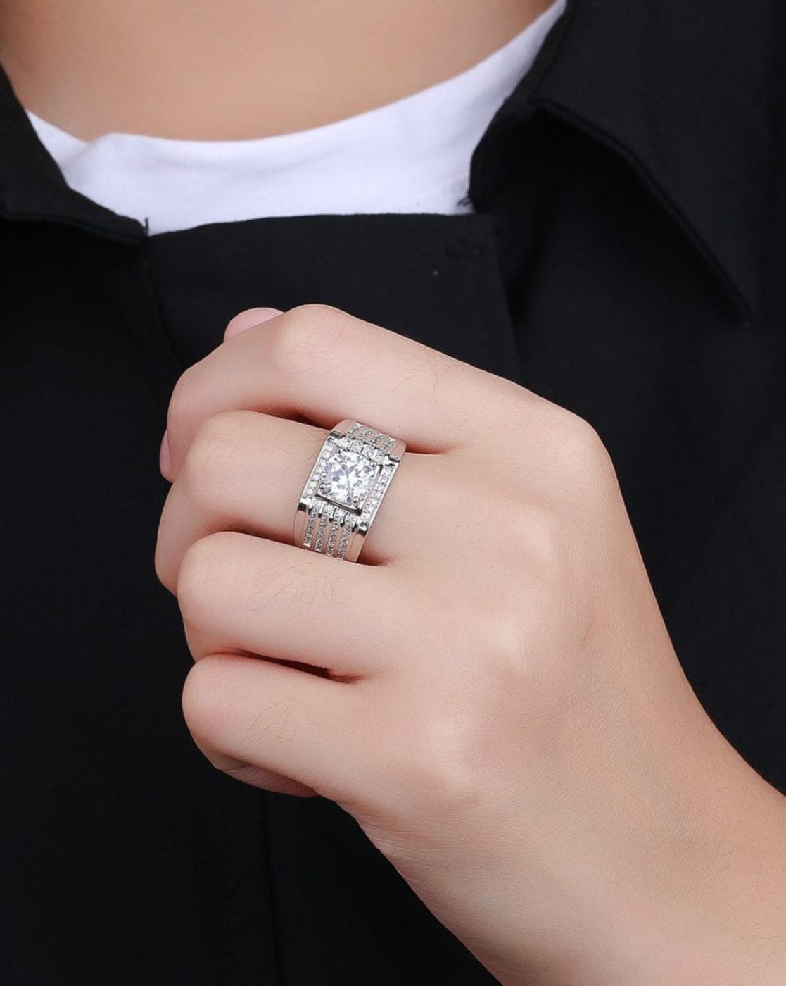 Buy Men's Black Diamond Wedding Silver Rings, Signet Rings, Gift for  Boyfriends, Diamond Engagement Rings for Men, Best Gifts for Father's Day  Online in India - Etsy