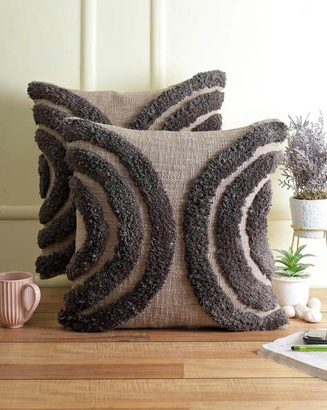 Grey fur outlet cushion covers