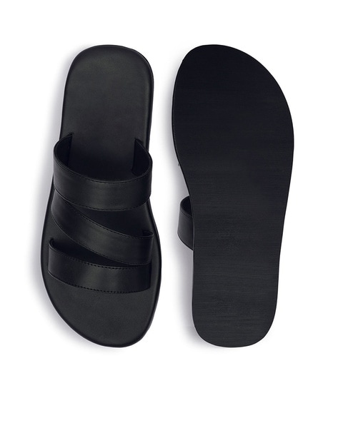 Men's slip on sandal in black GG rubber | GUCCI® US
