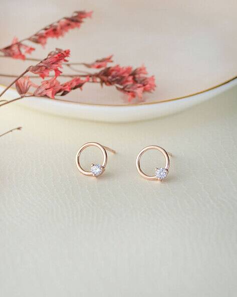 Mannash Girls Sterling Silver Rose Gold-Plated Stud Earrings