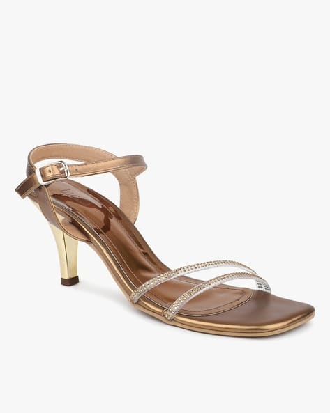 Buy Gold Heeled Sandals for Women by Online