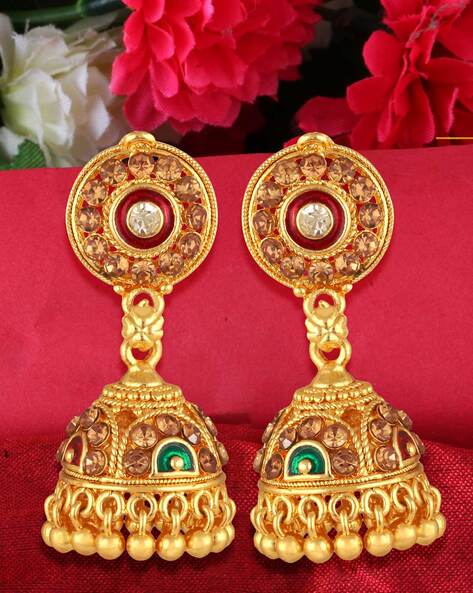 Gold jhumkas clearance designs with price