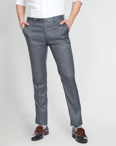 Buy Arrow Twill Heathered Formal Trousers - NNNOW.com