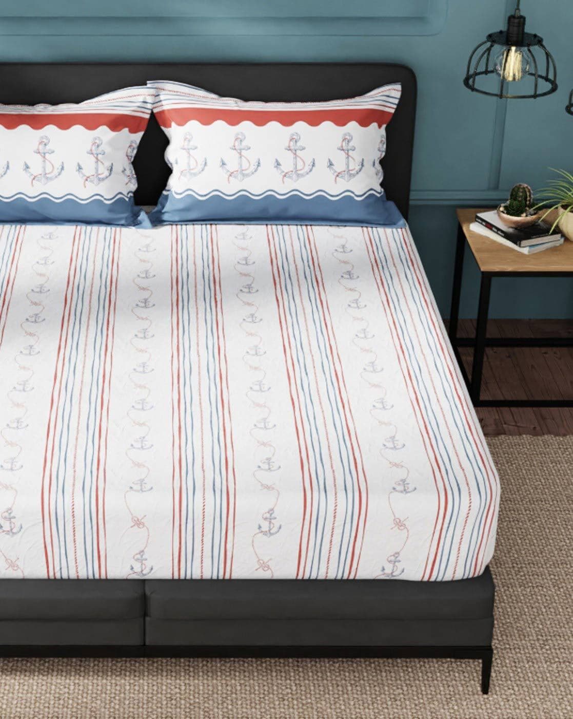 Buy Red & Blue Bedsheets for Home & Kitchen by NAUTICA Online