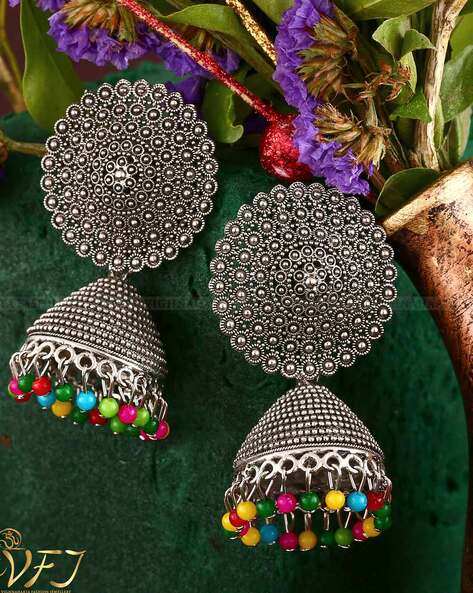 Silver Miscaro Oval & Drop Glossy Earring - Sonal Fashion Jewellery - Sonal Fashion  Jewellery