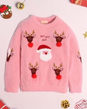 nauti nati Girls Faux-Fur Round-Neck Pullover-picture-53